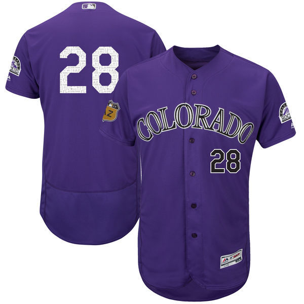 2017 MLB Colorado Rockies #28 Purple Jerseys->colorado rockies->MLB Jersey